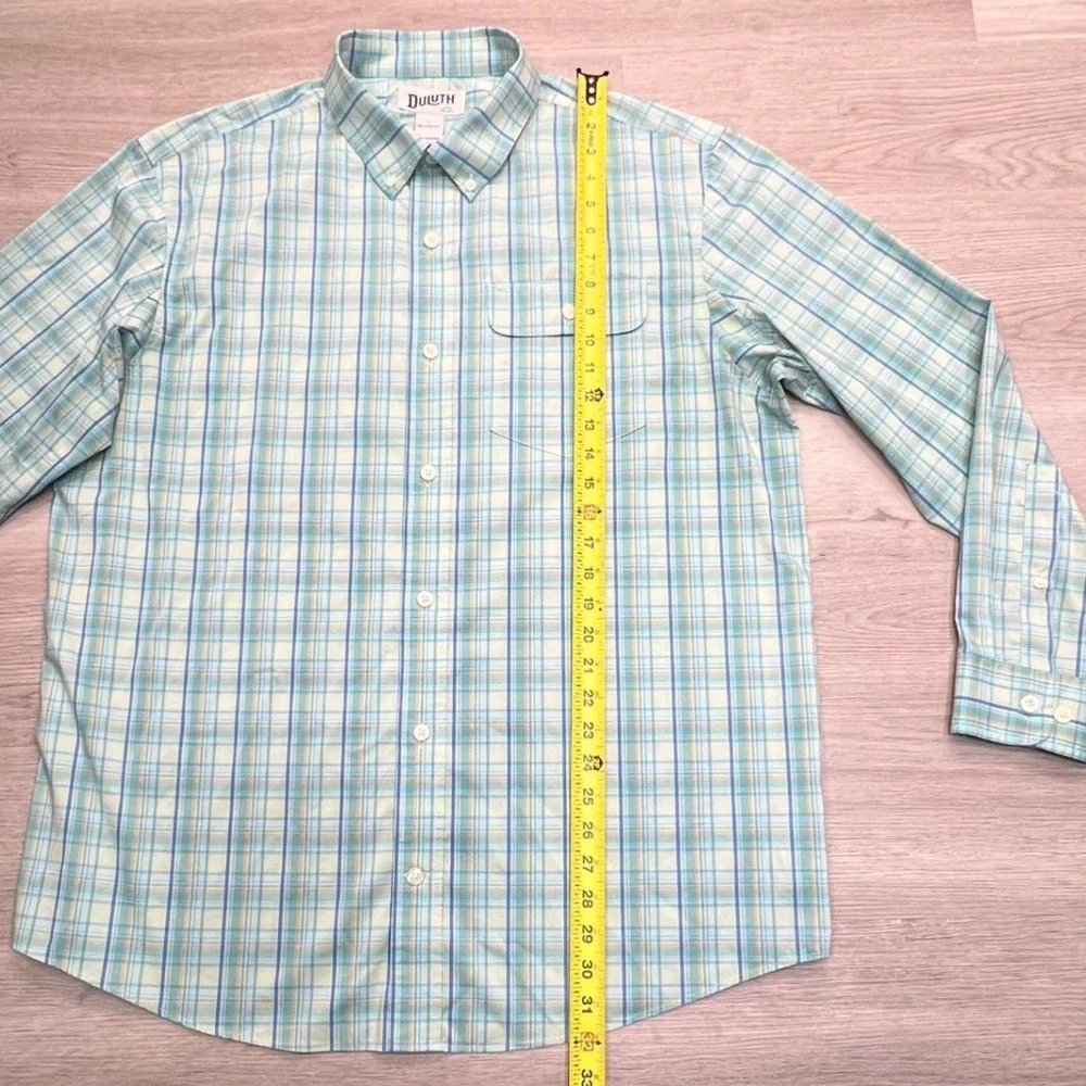 Duluth Trading Co Relaxed Fit Long Sleeve Button Up Shirt‎ Men's Size L Plaid